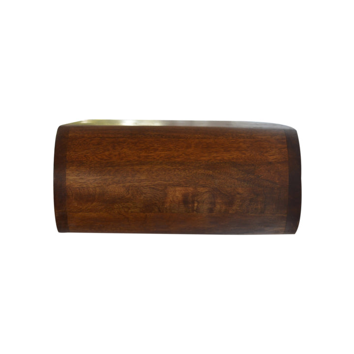 Wall Mounted Round Chestnut Bedside - TidySpaces