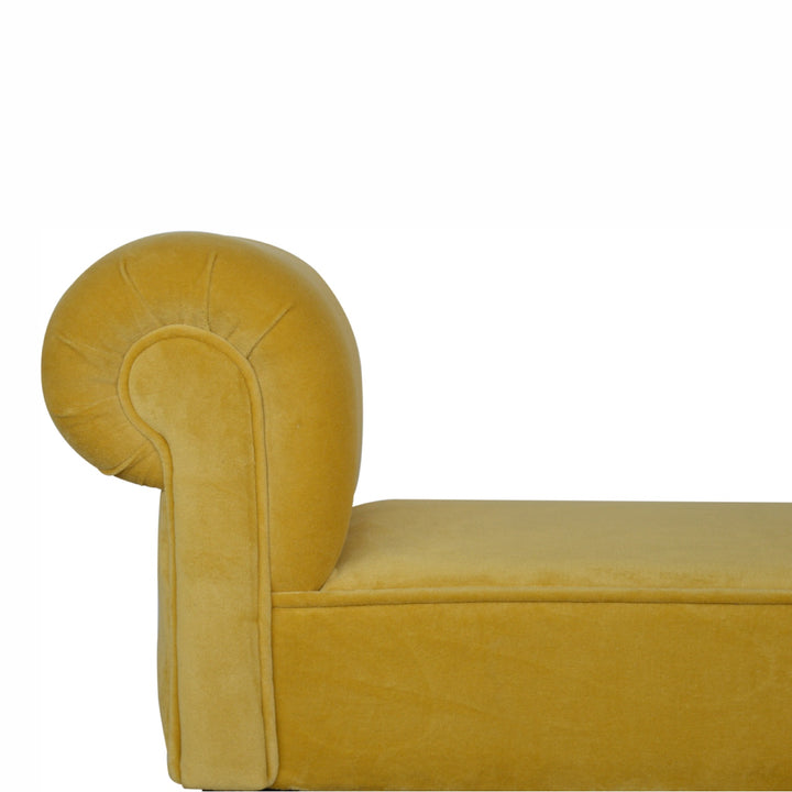 Mini Mustard Velvet Bench - TidySpaces