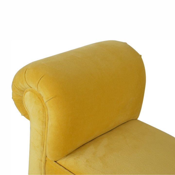 Mini Mustard Velvet Bench - TidySpaces