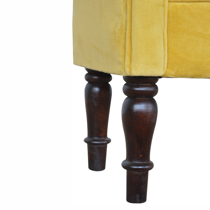 Mini Mustard Velvet Bench - TidySpaces