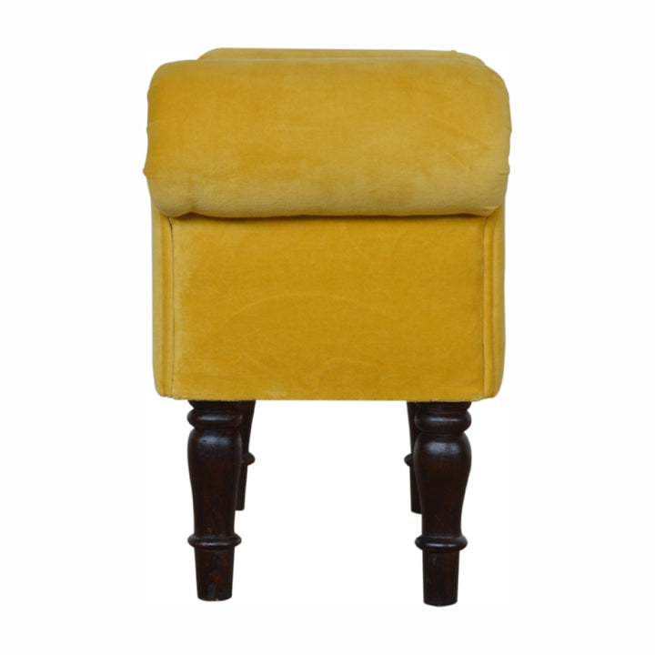 Mini Mustard Velvet Bench - TidySpaces