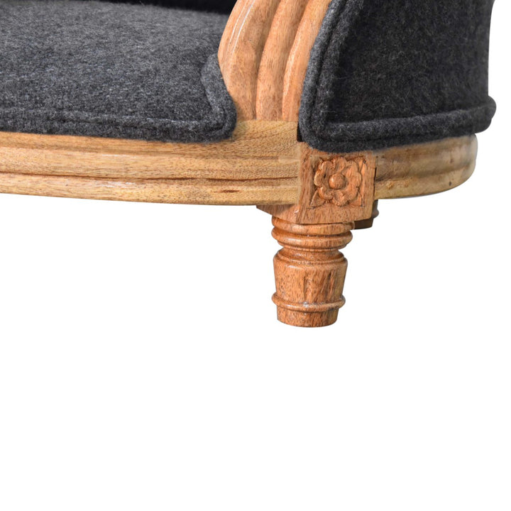 Carved Battleship Tweed Pet Bed - TidySpaces