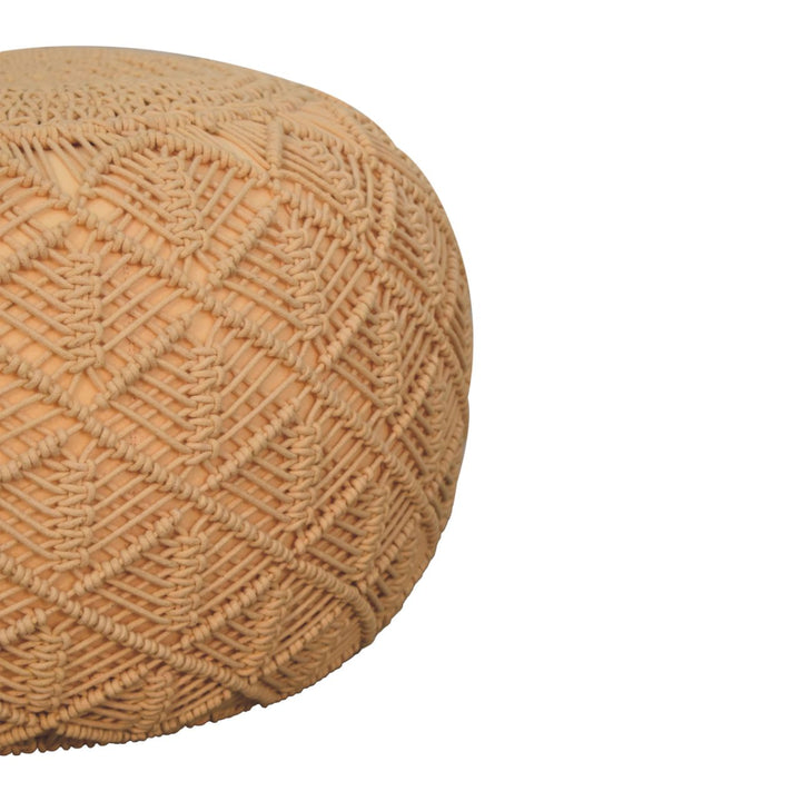 Ansley Beige Pouffe - TidySpaces