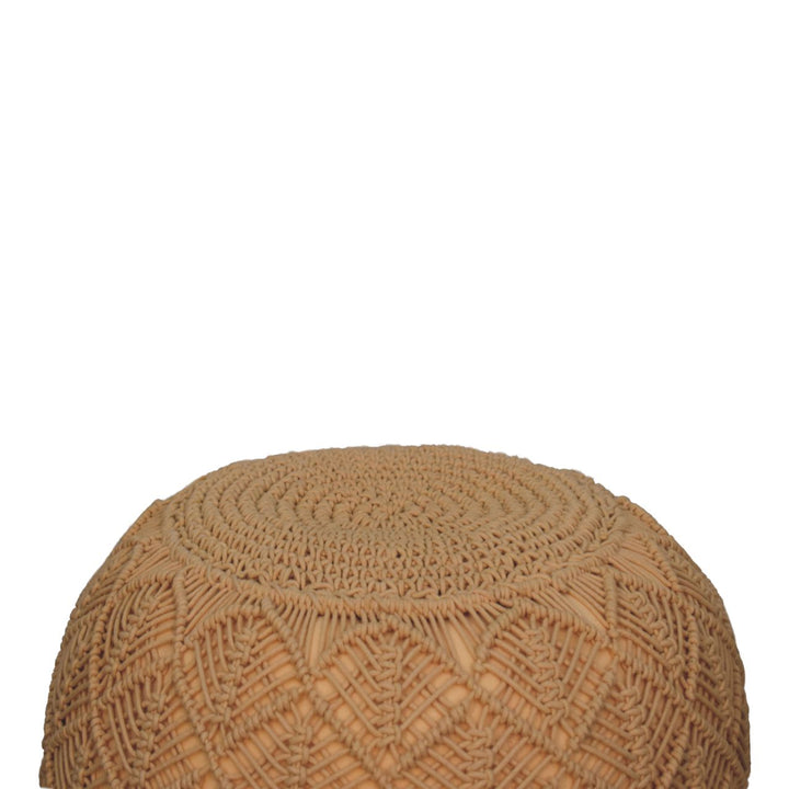 Ansley Beige Pouffe - TidySpaces