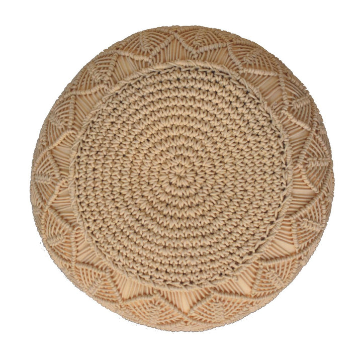 Ansley Beige Pouffe - TidySpaces