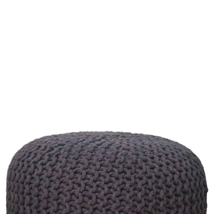 Keeva Grey Round Footstool - TidySpaces