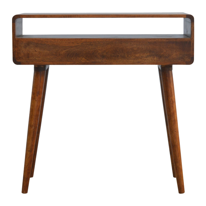 Curved Chestnut Console Table - TidySpaces