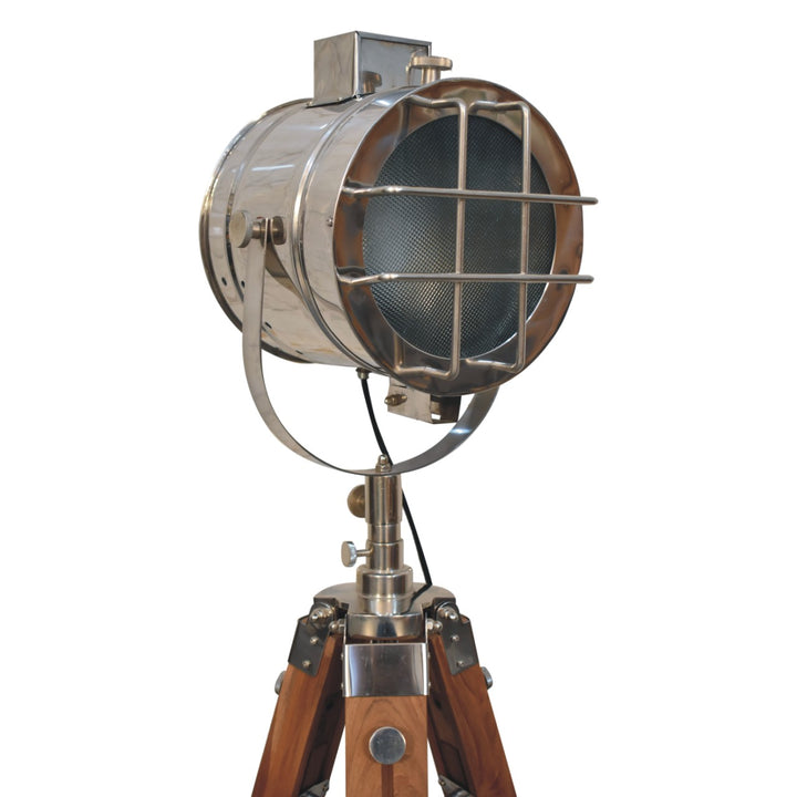 Caged Chrome Spotlight Floor Lamp - TidySpaces