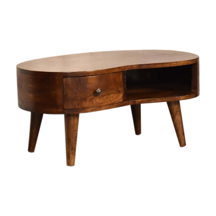 Mini Chesnut Wave Coffee Table - TidySpaces