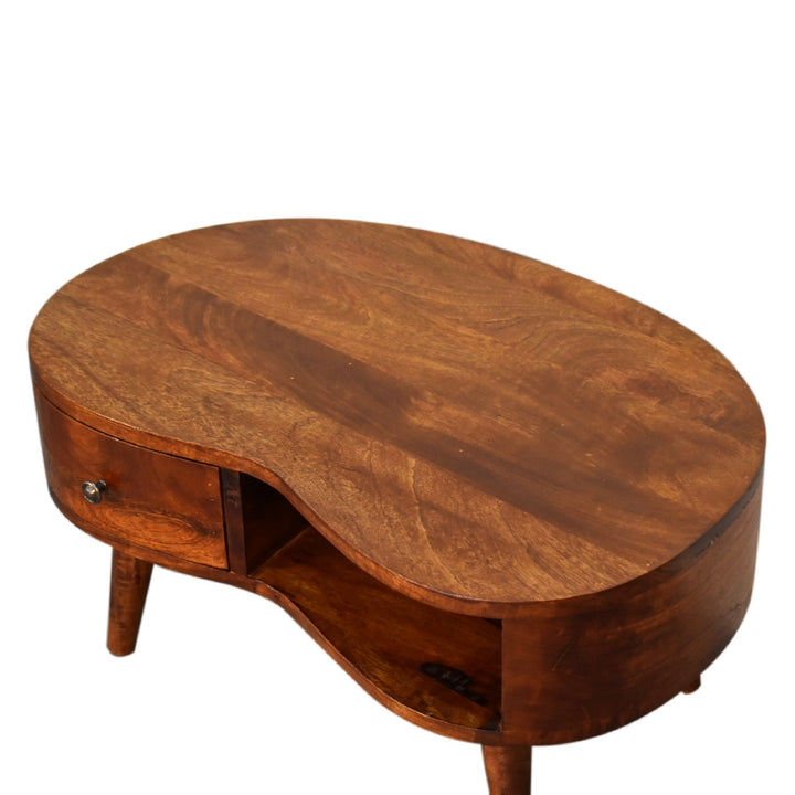 Mini Chesnut Wave Coffee Table - TidySpaces
