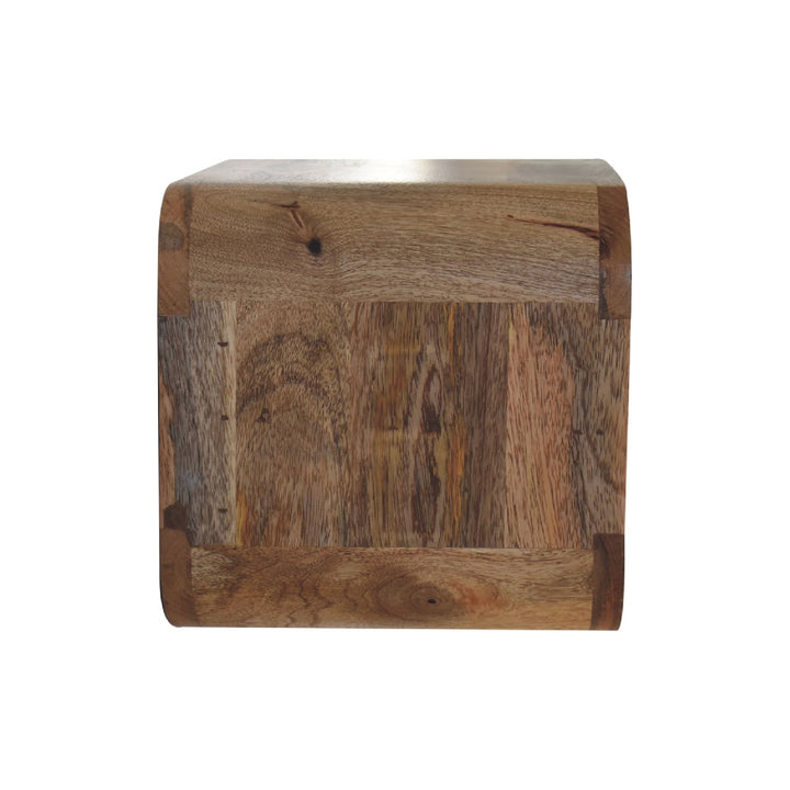 Oak-ish Floating Open Curve Bedside - TidySpaces