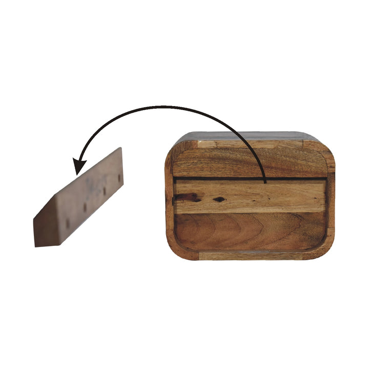 Oak-ish Floating Open Curve Bedside - TidySpaces