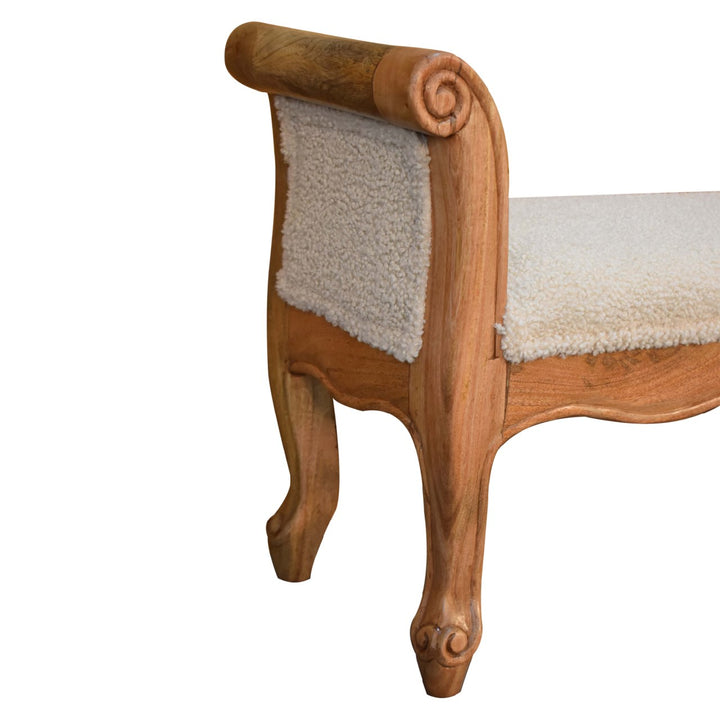 Cream Boucle French Style Bench - TidySpaces
