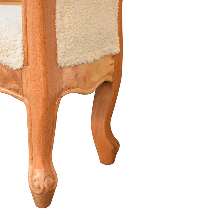 Cream Boucle French Style Bench - TidySpaces