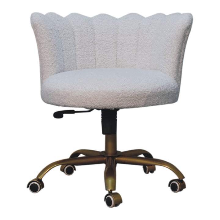 White Boucle Swivel Chair - TidySpaces