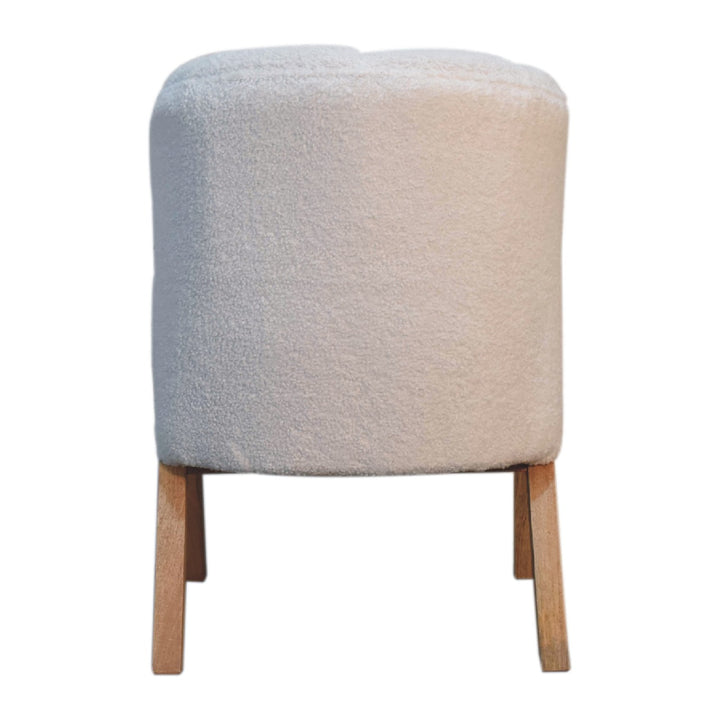 White Boucle Minimalistic Chair - TidySpaces