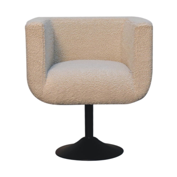Cream Boucle Swivel Chair - TidySpaces