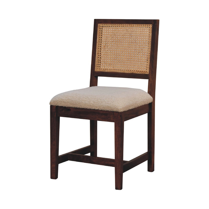 Cream Boucle Rattan Chair - TidySpaces