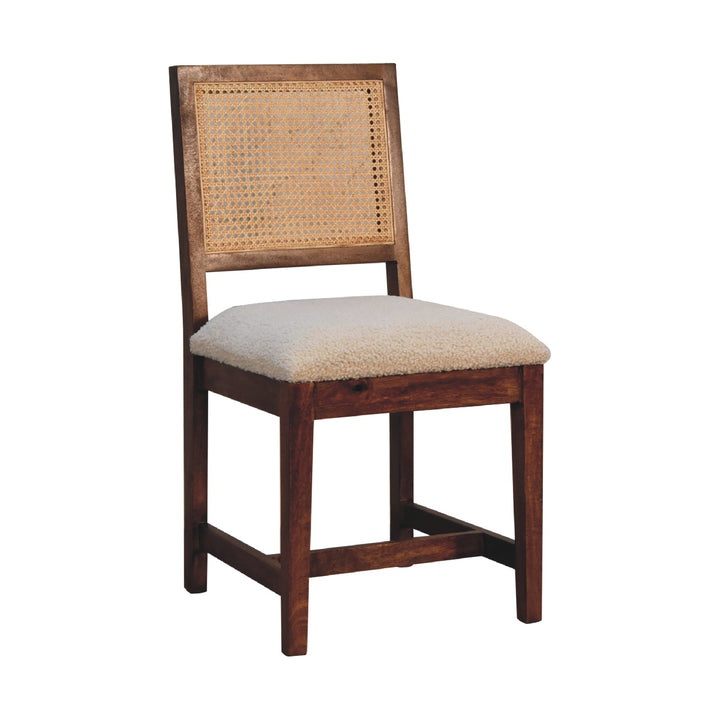 Cream Boucle Rattan Chair - TidySpaces