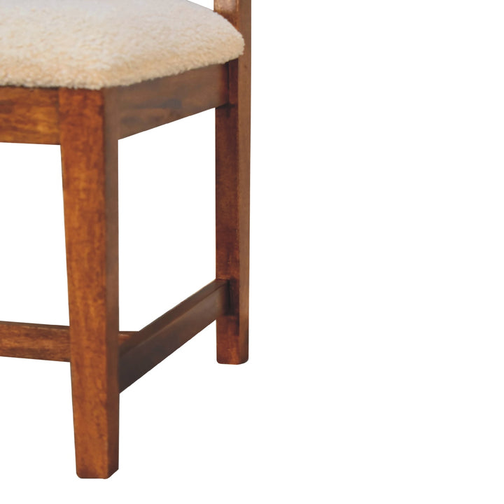 Cream Boucle Rattan Chair - TidySpaces