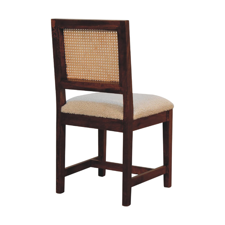 Cream Boucle Rattan Chair - TidySpaces