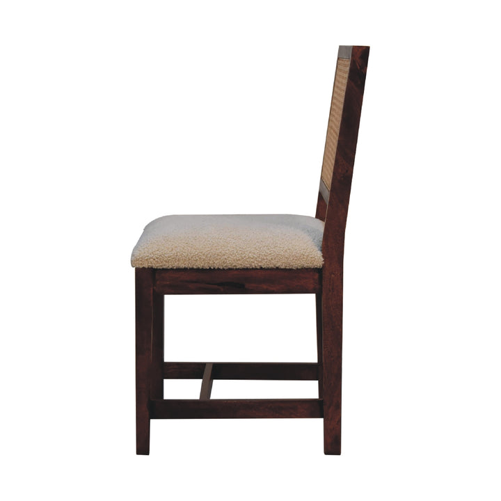 Cream Boucle Rattan Chair - TidySpaces