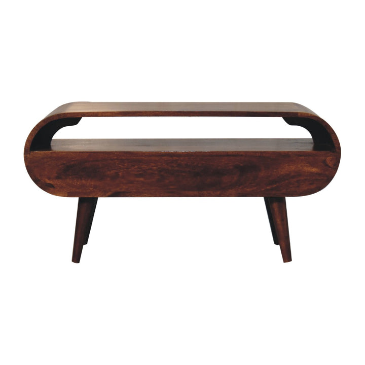 Chestnut Circular TV Stand - TidySpaces