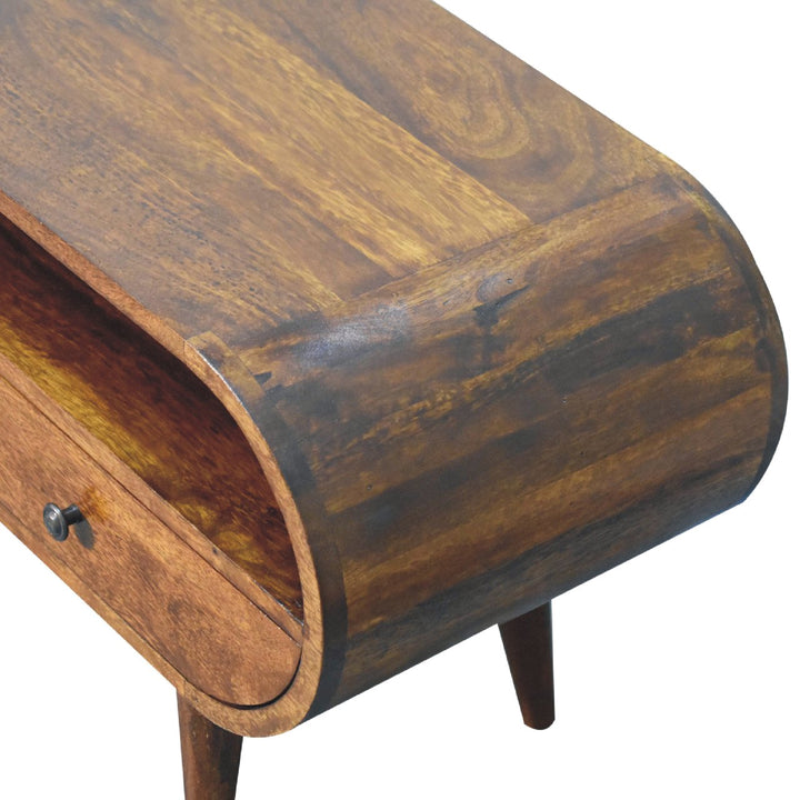Chestnut Circular TV Stand - TidySpaces