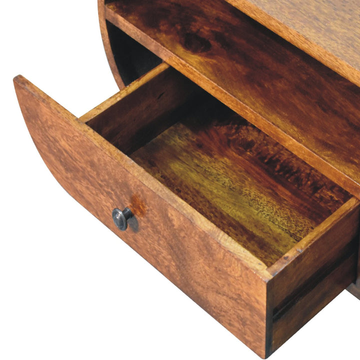 Chestnut Circular TV Stand - TidySpaces