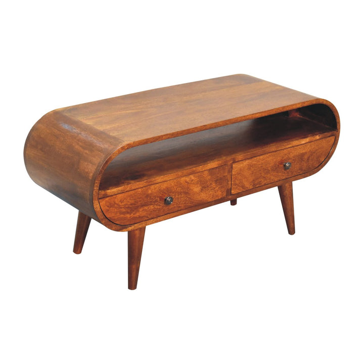Chestnut Circular TV Stand - TidySpaces