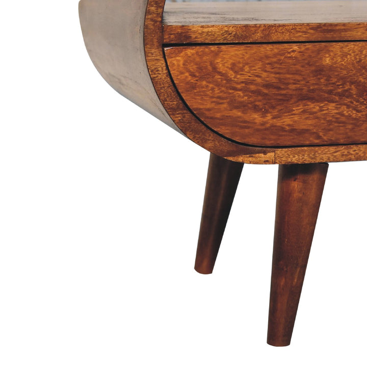 Chestnut Circular TV Stand - TidySpaces