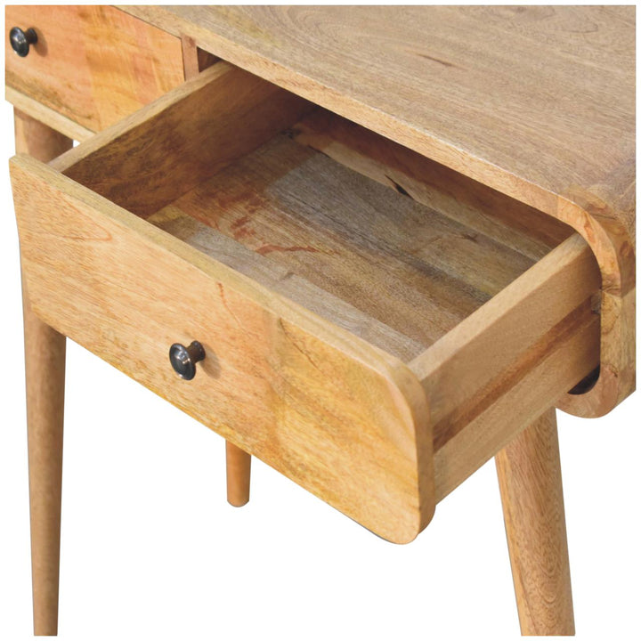 Oak-ish Curved Hallway Table - TidySpaces