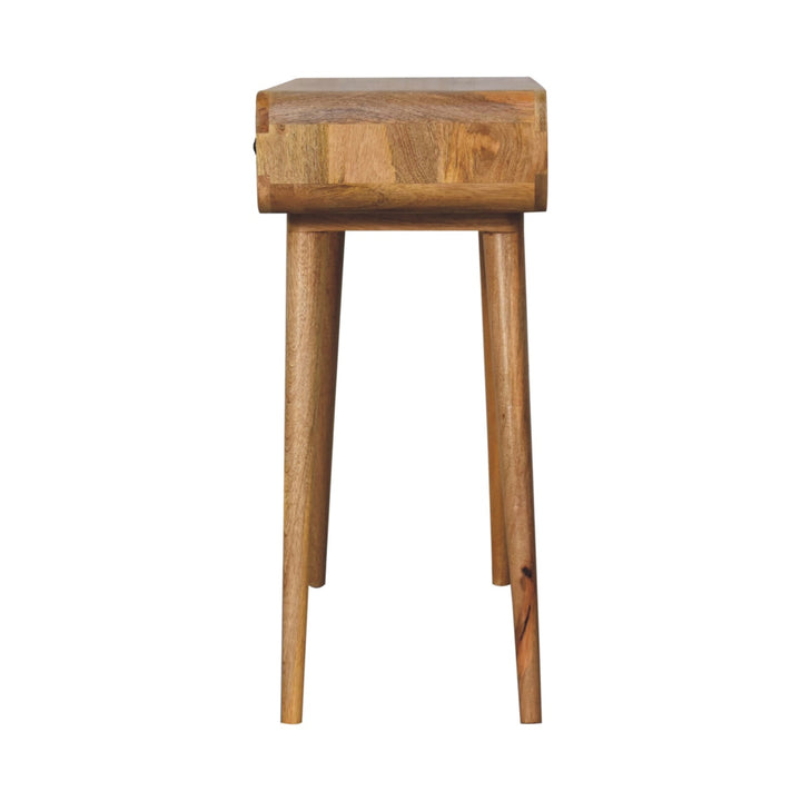 Oak-ish Curved Hallway Table - TidySpaces