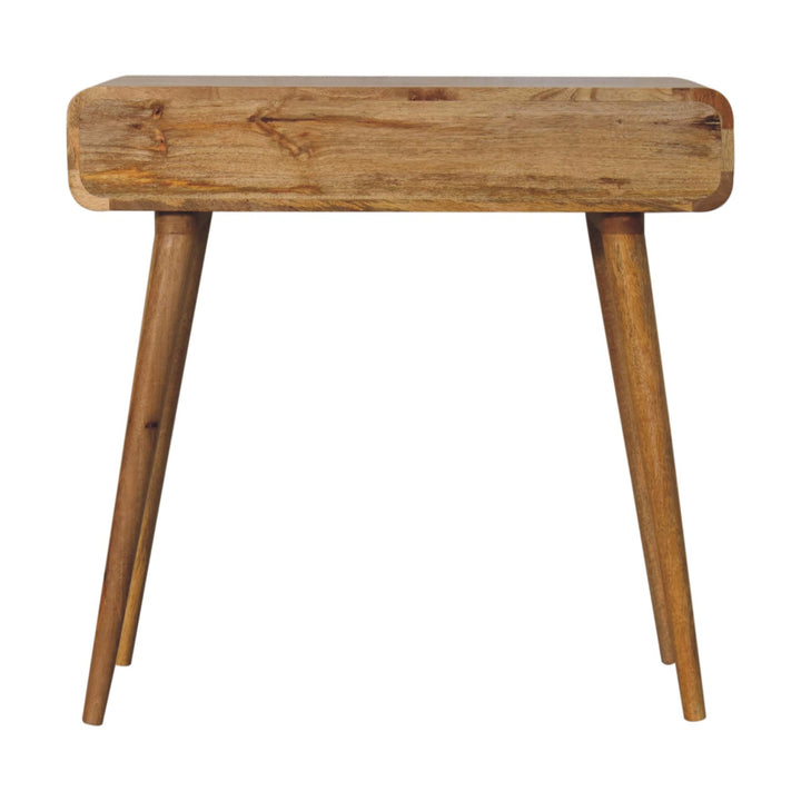 Oak-ish Curved Hallway Table - TidySpaces