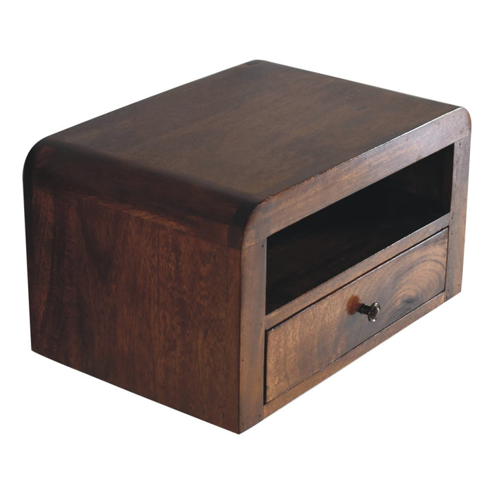 Chunky Chestnut Floating Bedside - TidySpaces