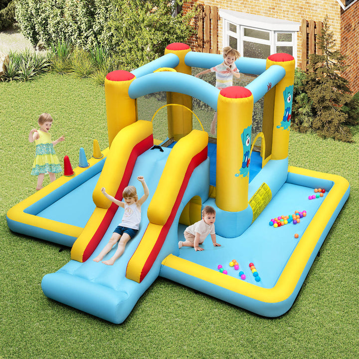 Inflatable Bouncy Castle with Slide and Tunnel without Blower - TidySpaces