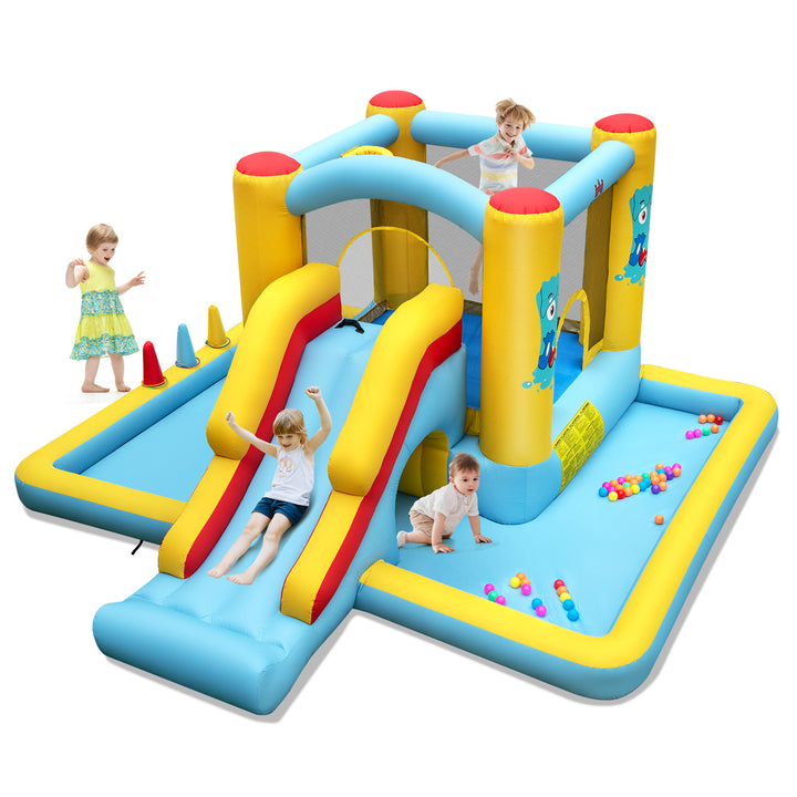 Inflatable Bouncy Castle with Slide and Tunnel without Blower - TidySpaces