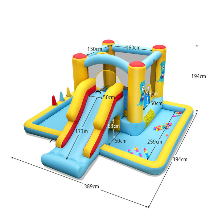 Inflatable Bouncy Castle with Slide and Tunnel without Blower - TidySpaces