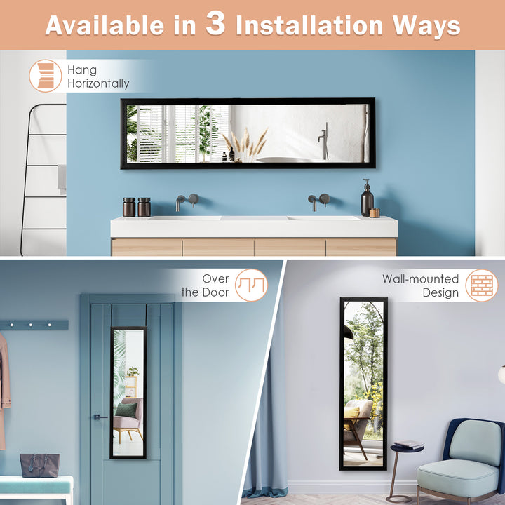 Full Length Over the Door Mirror with Hanging Hooks for Bedroom - TidySpaces