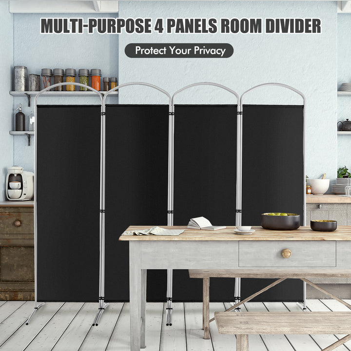 4 Panel Freestanding Folding Room Divider for Living Room Office - TidySpaces
