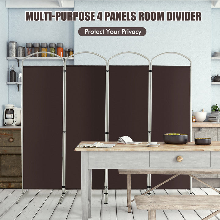 4 Panel Freestanding Folding Room Divider for Living Room Office - TidySpaces