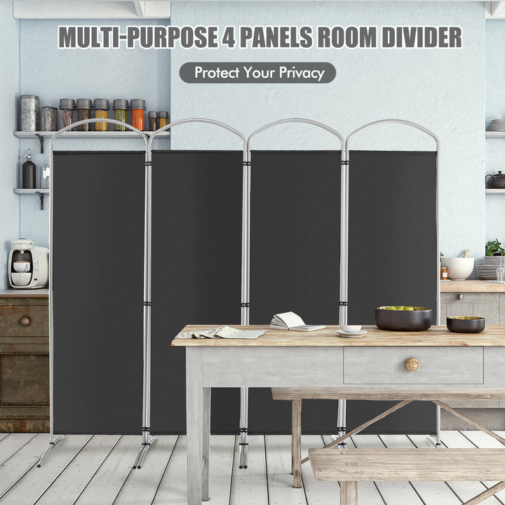 4 Panel Freestanding Folding Room Divider for Living Room Office - TidySpaces