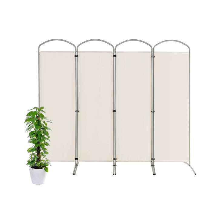 4 Panel Freestanding Folding Room Divider for Living Room Office White - TidySpaces