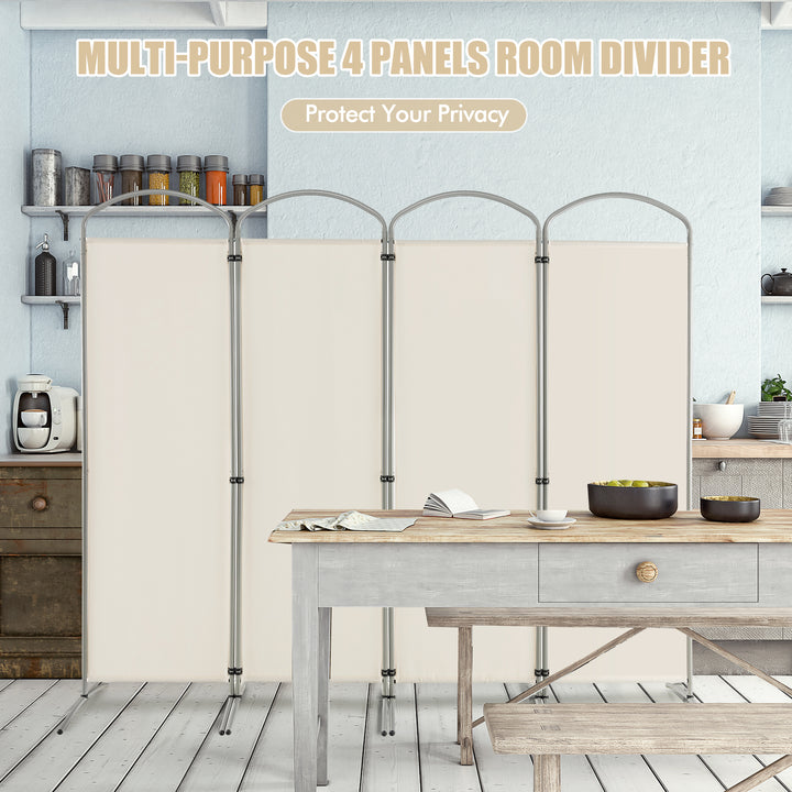 4 Panel Freestanding Folding Room Divider for Living Room Office - TidySpaces