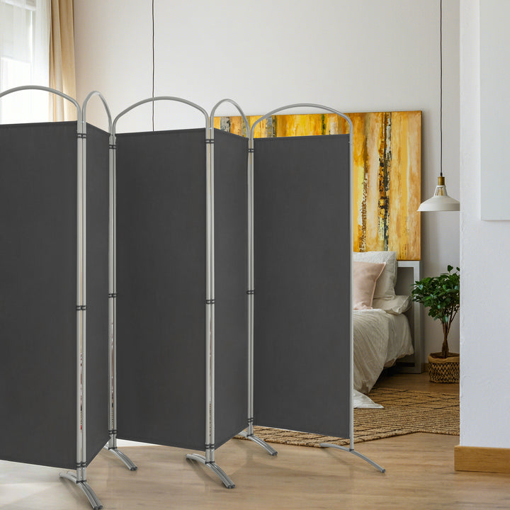 6 Panel Freestanding Fabric Room Divider for Home and Office - TidySpaces