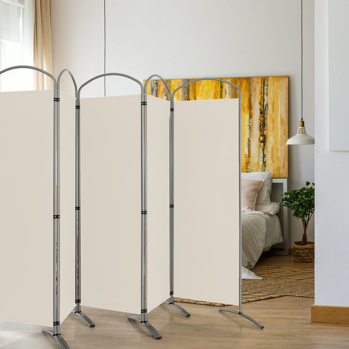 6 Panel Freestanding Fabric Room Divider for Home and Office - TidySpaces