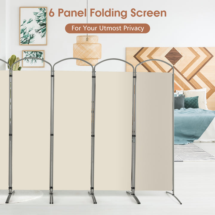 6 Panel Freestanding Fabric Room Divider for Home and Office - TidySpaces