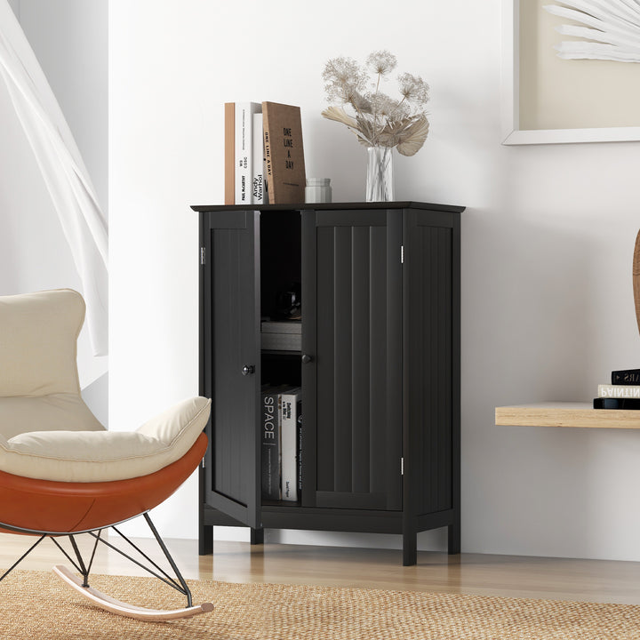 Double Door Bathroom Floor Cabinet with Shelf - TidySpaces
