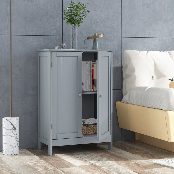 Double Door Bathroom Floor Cabinet with Shelf - TidySpaces