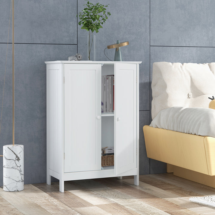 Double Door Bathroom Floor Cabinet with Shelf - TidySpaces